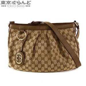 Gucci Sukey Shoulder Bag Beige Brown GG Canvas Leather Interlocking G
